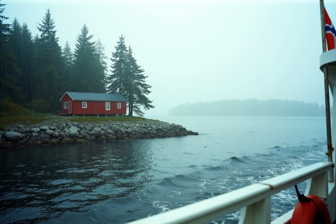 Stockholmer Schären im Regen